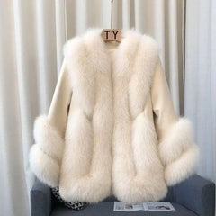 Genuine Fox Fur & Leather Jacket Women's 