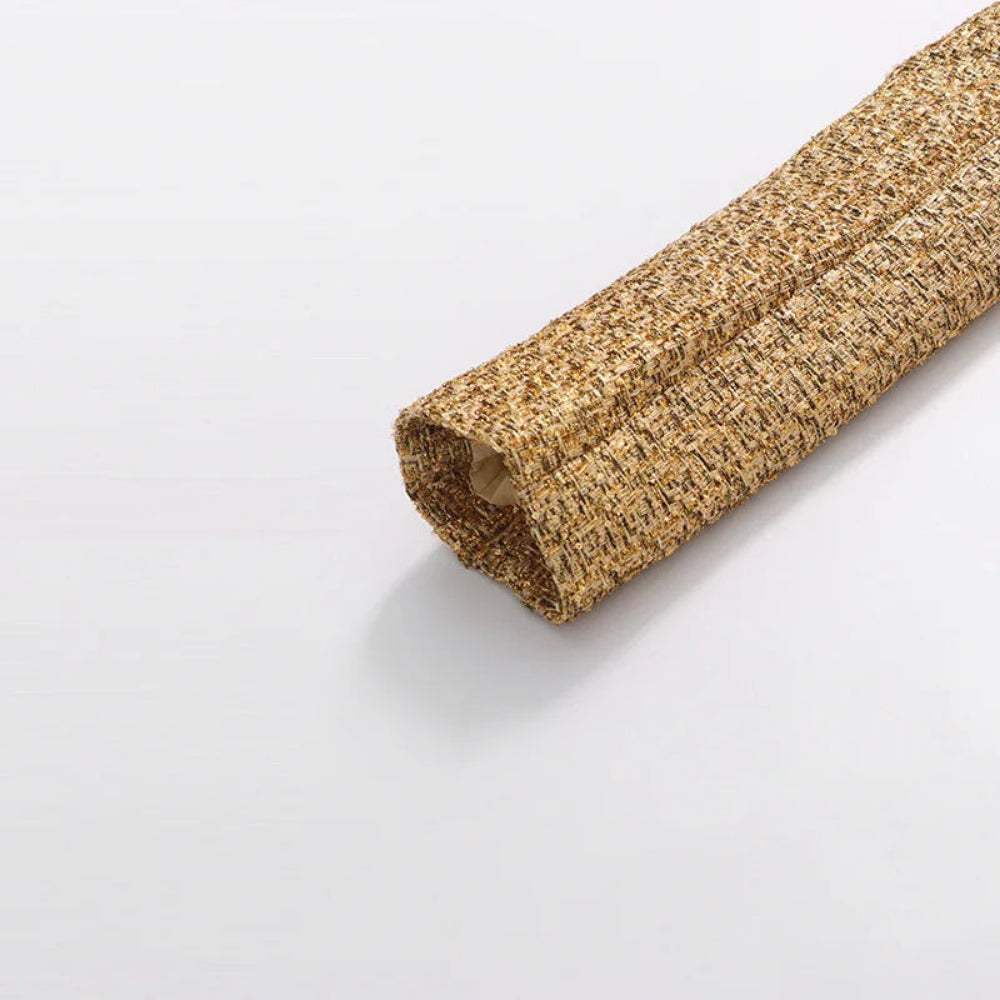 Gold Metallic Tweed Blazer – Couture Longline Jacket