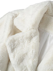 Women's Cozy Luxury White Robe Faux Fur Coat