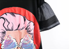 HEYFANCYSTYLE Ice Cream Eyes Oversized Tee