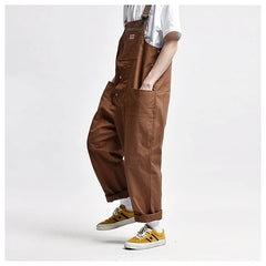 Men's Low Crotch Cargo Harem Overalls