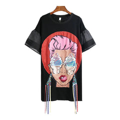 HEYFANCYSTYLE Ice Cream Eyes Oversized Tee