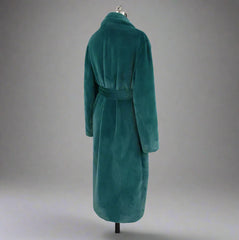 Women's Forest Green Faux Fur Long Coat