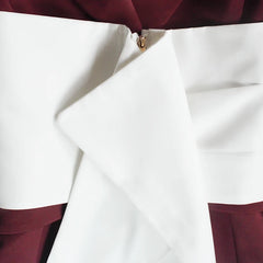 Women's Luxe Burgundy Blazer with White Sash