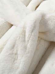 Women's Cozy Luxury White Robe Faux Fur Coat