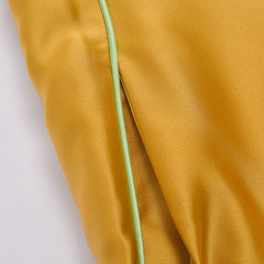 Women's Luxe Yellow Gold Wide Leg Pant Suit