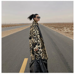 HEYFANCYSTYLE Luxe Leopard Elegance Faux Fur Coat