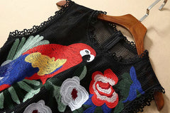 Floral Embroidered Sleeveless Dress