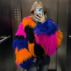 Elegant Genuine Sheep Fur Oversized Coat