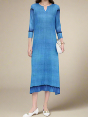 Luxury Casual Pleated Midi Dress