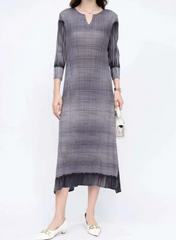 Luxury Casual Pleated Midi Dress