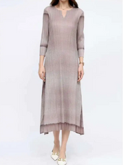 Luxury Casual Pleated Midi Dress