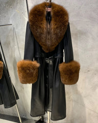 Luxury Sheepskin & Fox Fur Coat