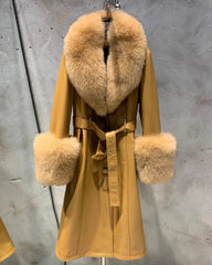 Luxury Sheepskin & Fox Fur Coat