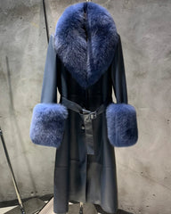 Luxury Sheepskin & Fox Fur Coat