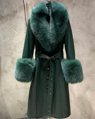 Luxury Sheepskin & Fox Fur Coat