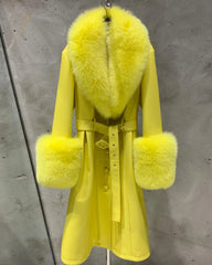 Luxury Sheepskin & Fox Fur Coat
