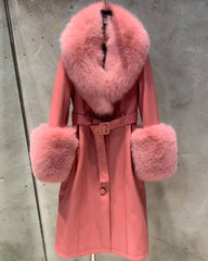 Luxury Sheepskin & Fox Fur Coat