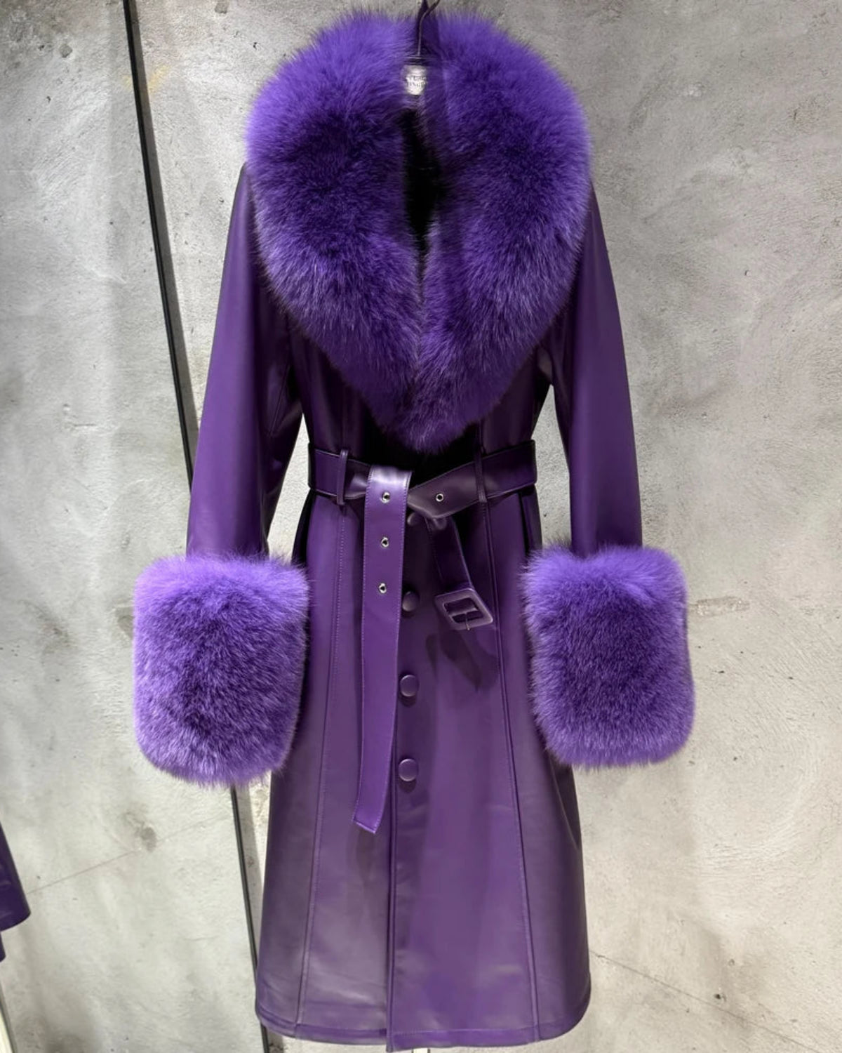 Luxury Sheepskin & Fox Fur Coat