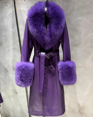 Luxury Sheepskin & Fox Fur Coat