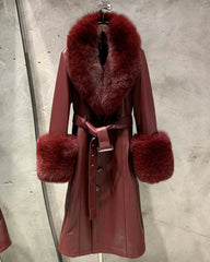 Luxury Sheepskin & Fox Fur Coat