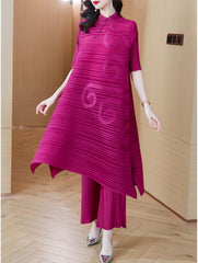 Couture Plissé 3/4 Sleeve Top & Pants