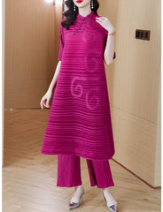Couture Plissé 3/4 Sleeve Top & Pants