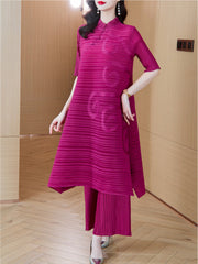 Couture Plissé 3/4 Sleeve Top & Pants