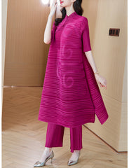 Couture Plissé 3/4 Sleeve Top & Pants