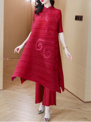 Couture Plissé 3/4 Sleeve Top & Pants