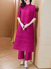 Couture Plissé 3/4 Sleeve Top & Pants