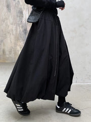 HEYFANCYSTYLE Avant-Garde Solid Asymmetric Hem Pull-On Skirt