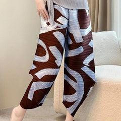 HEYFANCYSTYLE Designer Japanese Micro-Pleat Cropped Trousers