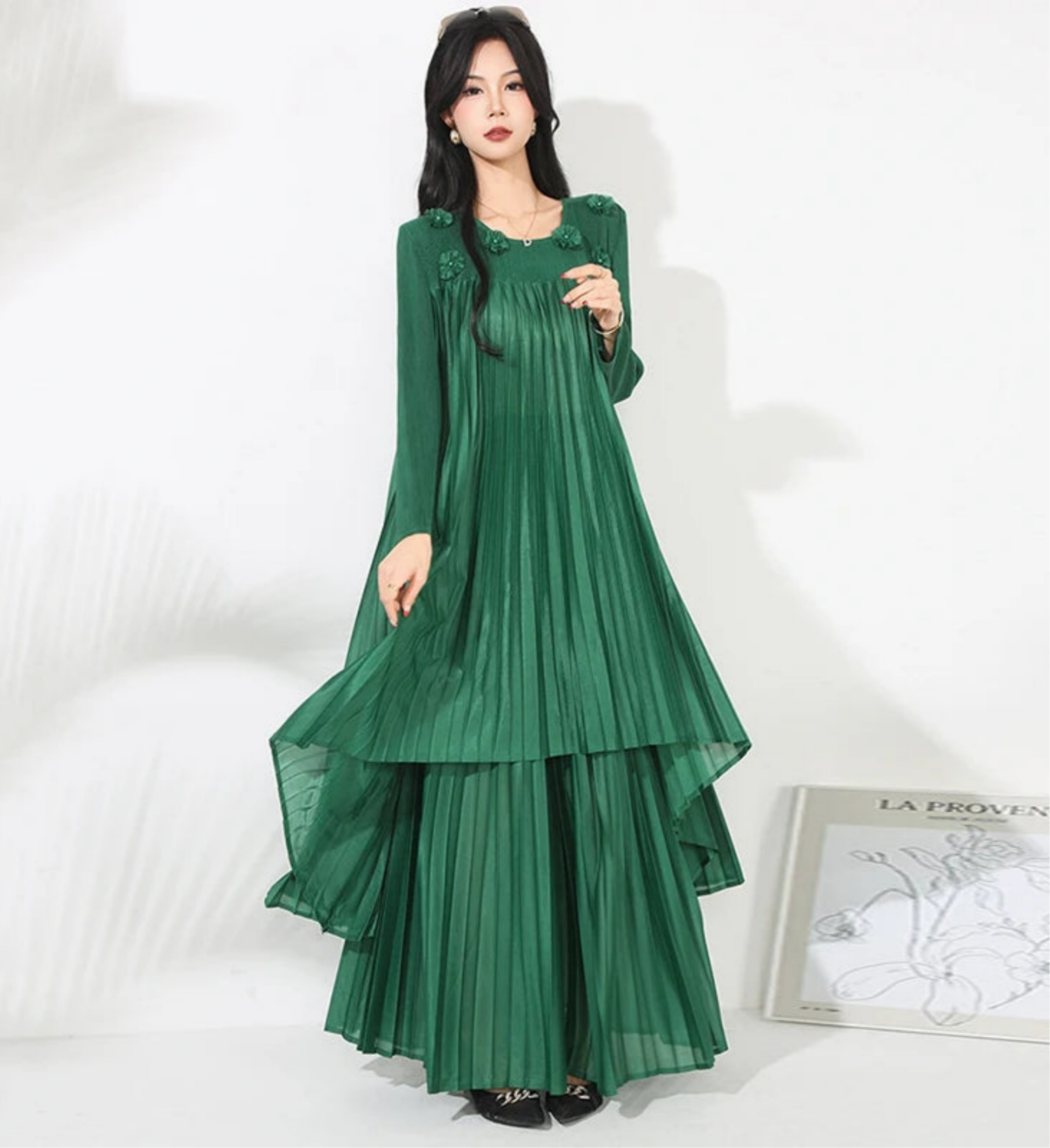 HEYFANCYSTYLE Female Designer Plissé Pleated Wide Leg Pant Top Luxury Style