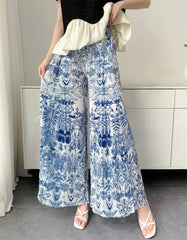 HEYFANCYSTYLE Female Elegant Plissé Pleated Designer Japanese Unique Trousers 