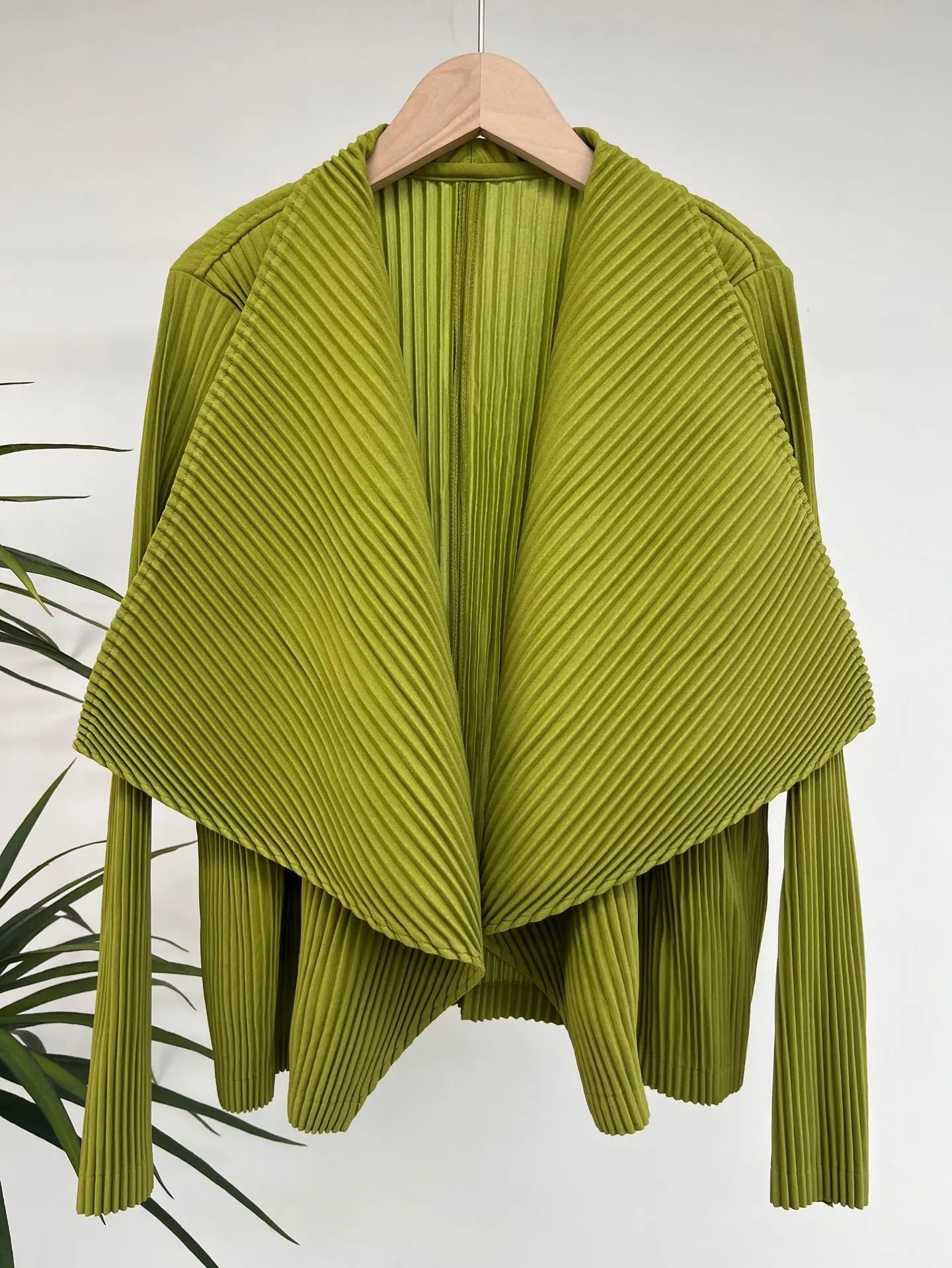 HEYFANCYSTYLE Japanese Pleated Designer Waterfall Cardigan
