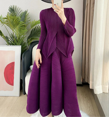 HEYFANCYSTYLE Japanese Plisse Top & Skirt – Exclusive Designer Style