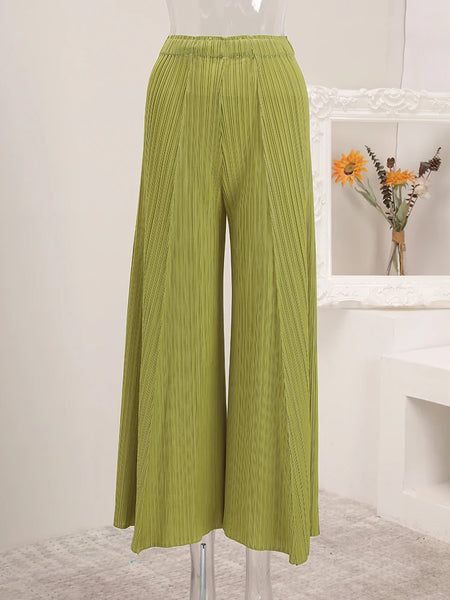 Luxe Wide-Leg Plisse Pants – HEYFANCYSTYLE