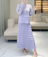 HEYFANCYSTYLE Ladies' Exquisite Pleated Plissé Japanese Skirt Set