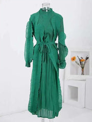 HEYFANCYSTYLE Ladies' Premium Japanese Designer Plissé Pleated Dress