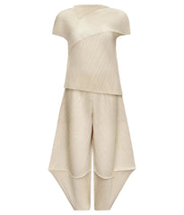 HEYFANCYSTYLE Luxury Japanese Pleated Pant Set Wrinkle Resistant