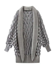 HEYFANCYSTYLE Luxury Japanese Pleated Plisse Unique Bubble Shawl Cardigan