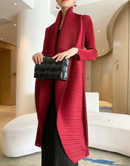 HEYFANCYSTYLE Luxury Japanese Pleats Coat for Cruise Formal Night