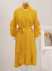 HEYFANCYSTYLE Luxury Japanese Pleats Cruise Formal Cardigan Coat - Unique Plissé Design