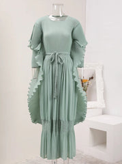 HEYFANCYSTYLE Luxury Japanese Pleats Long Dress
