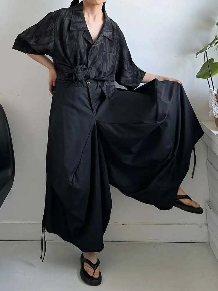 HEYFANCYSTYLE Luxury Women's Extra Wide Leg Harem Pants