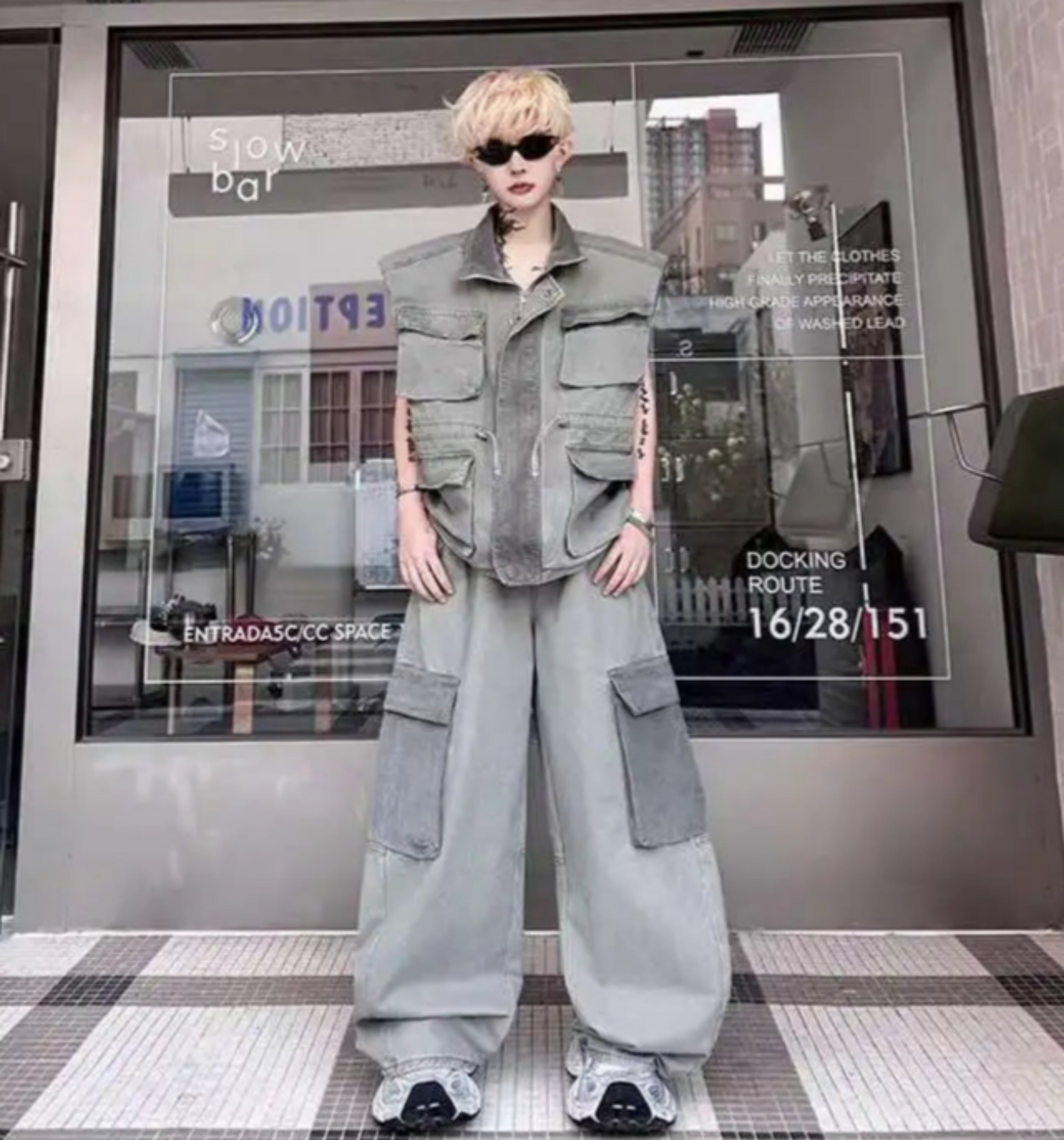 HEYFANCYSTYLE Men's Relaxed Luxury Streetwear Vest Pant Set with Cargo Detail