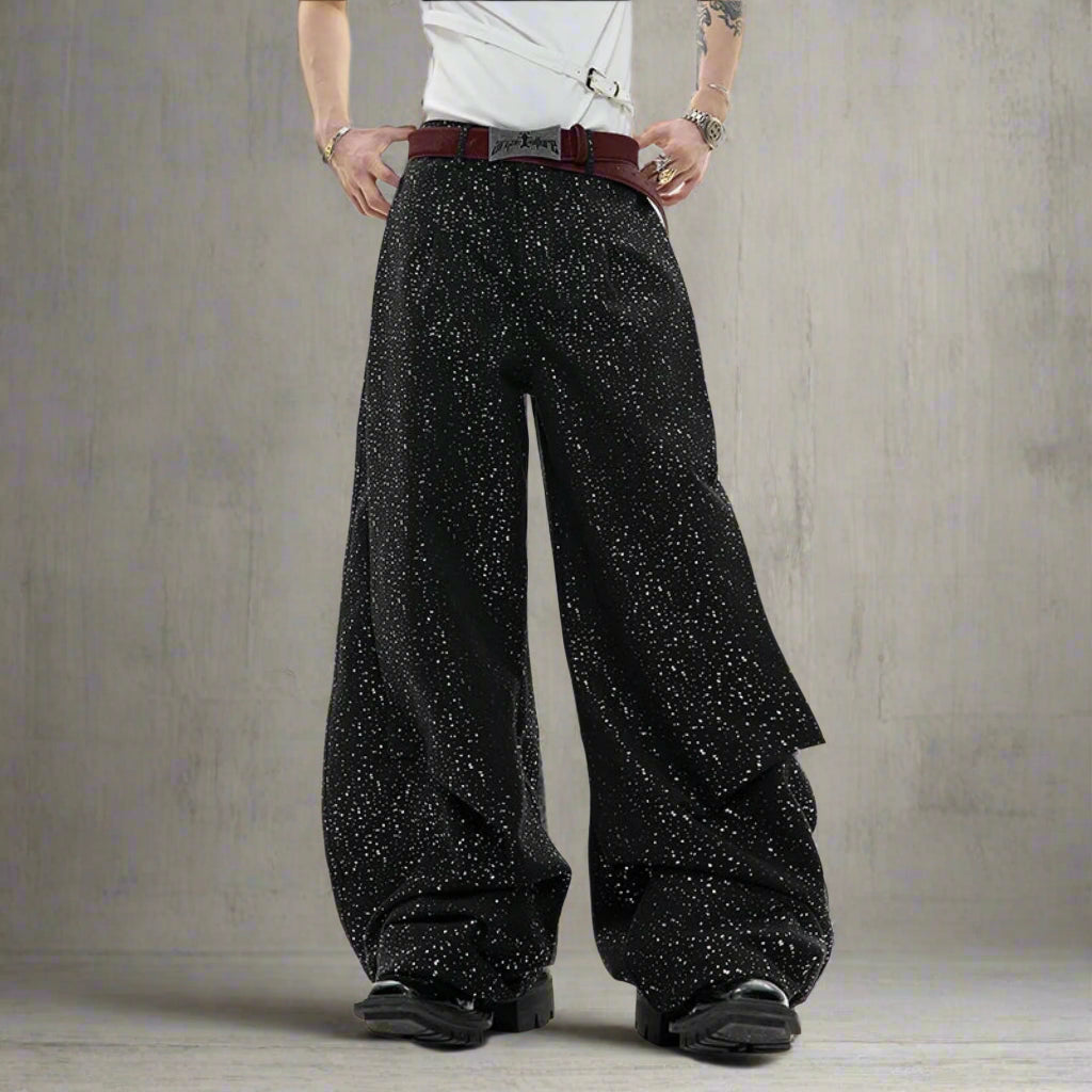 HEYFANCYSTYLE Men's Super Baggy Japanese Trousers Luxury Streetwear