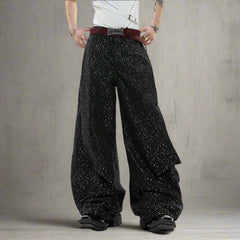 HEYFANCYSTYLE Men's Super Baggy Japanese Trousers Luxury Streetwear