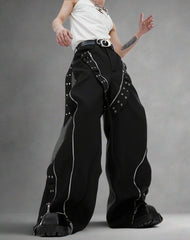 HEYFANCYSTYLE Pour Homme Japanese Luxury Streetwear Zipped Pants